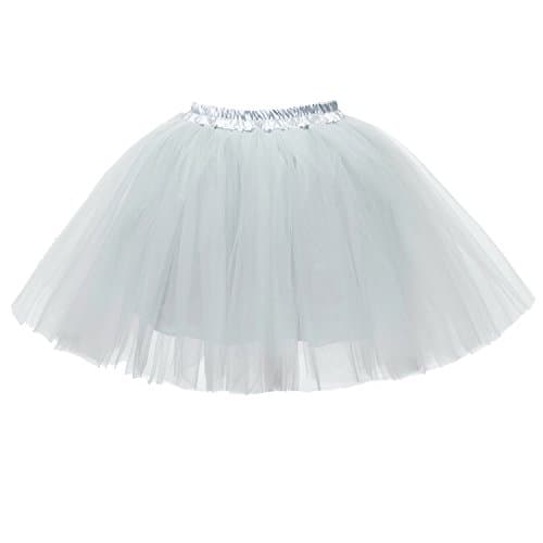 PerfectDay Women's Mini Tutu Ballet Multi-layer Ruffle Frilly Petticoat Skirt Grey