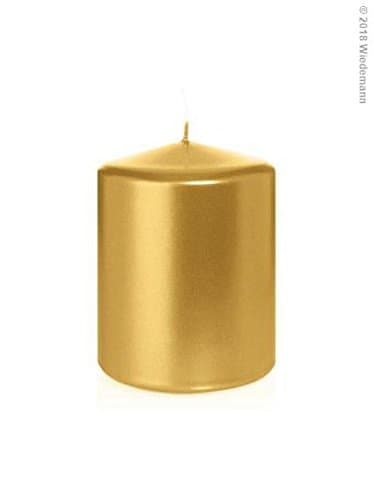 6 x Pillar Candle Painted Cello 100/80 mm (Gold)