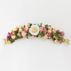 DYF Artificial Lintel Wedding Mall Arch Background Decoration Flowers,75cm,Rose Red