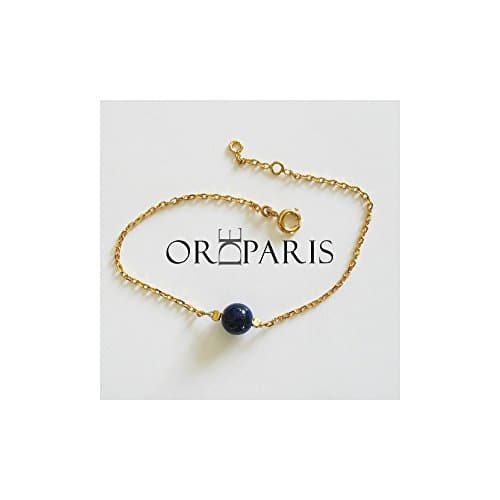 Gold Plated Lapis Lazuli Bracelet Show. Midnight Blue