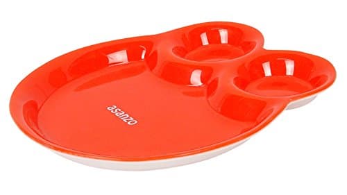 Cornet Microwave Safe Orange Acrylic 3 Compartment Child Plates Food Tray