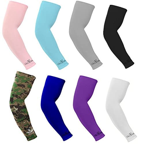 Cisi Run Anti Slip Anti UV Sun Protection Arm Sleeve for Bike Cycling/Hiking/Golf/Tennis Basketball Football and Fishing, Multi Coloured (8 Pair/Pack)