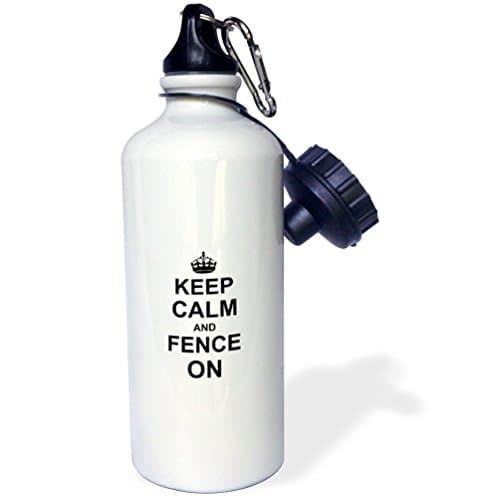 YUIEND Keep Calm and Fence on-Carry on Fencing Sport Water Bottle, 21 oz, White