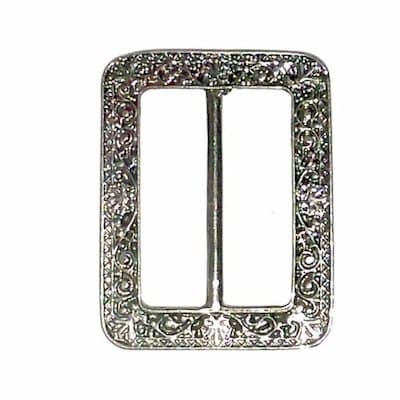 Antique Effect Silver Embossed Belt Buckle