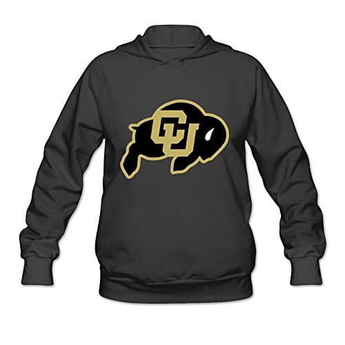 Ambom White Colorado Buffaloes 100% Cotton Hoodies For Female - Black -