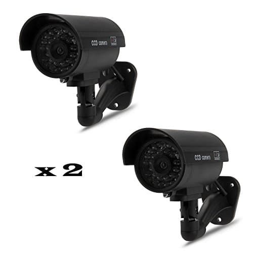 CAMARA SIMULADA Security x2 units Surveillance Battery-Operated LED Light for Wall