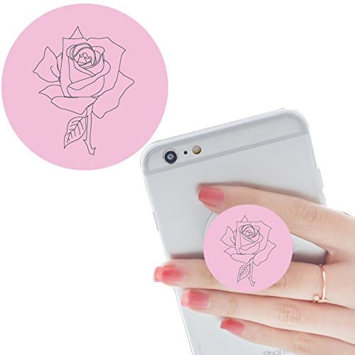 clips &amp; stands Smart phones and Tablets hobby Bracket Expanding Stand Grip pop Multi-function Mounts and Mount cellular iphone ipad automobiles socket Collapsible white flower pink