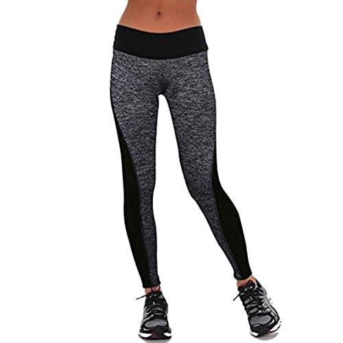 LILICAT Women Pants,Ladies Leggings,Sports Trousers Athletic Gym Workout Fitness Yoga Leggings Pants Black Grey (Grey, Size:M)