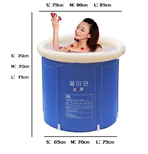 SXQ Folding tub bath barrel adult tub inflatable bath, thicker plastic bucket bath tub,L