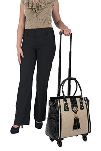 "THE MONTECITO" Python &amp; Alligator iPad, Tablet &amp; Laptop Spinner Wheel Carryall Bag
