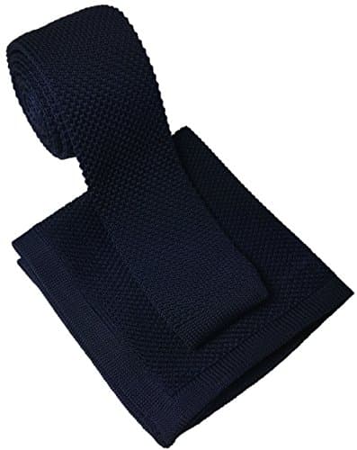 Navy Knitted Tie &amp; Matching Pocket Square