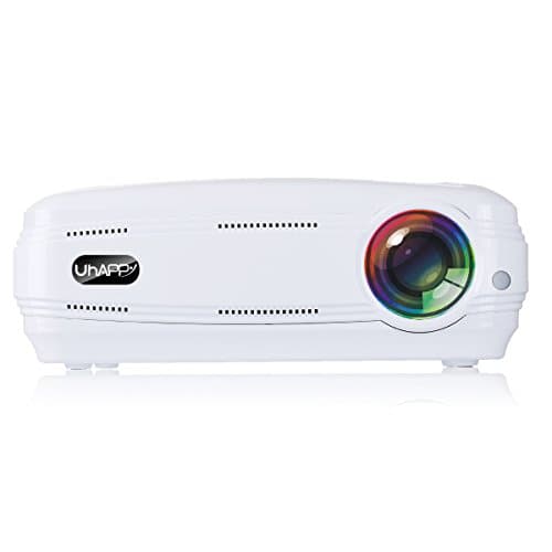 Video Projector,Greatic U58 LED 1080P Mini Projector for Home Cinema Theater and Office HD with AV/VGA/USB/ATV/HDMI Input … (white)