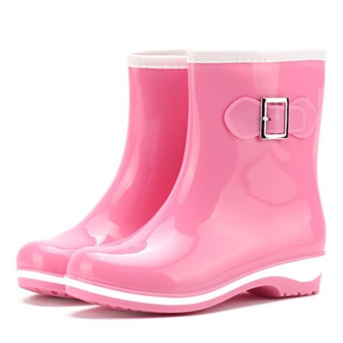 ALUK- Rain boots - fashion women's warm in the tube anti-ski boots rain boots water shoes ladies overshoes ( Color : B , Size : 37-Shoes long235mm )