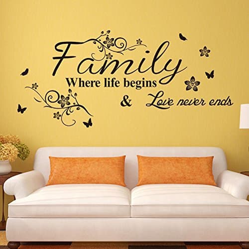 EMIRACLEZE Christmas Gift Holiday Shopping Warm and Sweety Family Love Removable Mural Wall Stickers Wall Decal for Living Room Home Decor by EmiracleZe