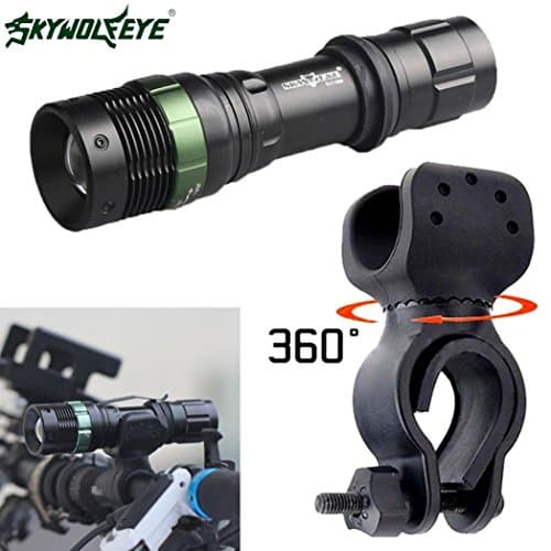 YONGA CREE LED XM-L T6 Flashlight Torch+ 360° Bicycle Mount Clip