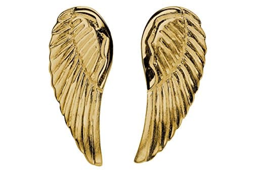 Silver Moss Ladies Stud Earrings Matte Gold Plated Angel Wing Gold Plated Angel Wings Sterling Silver 925 Earrings
