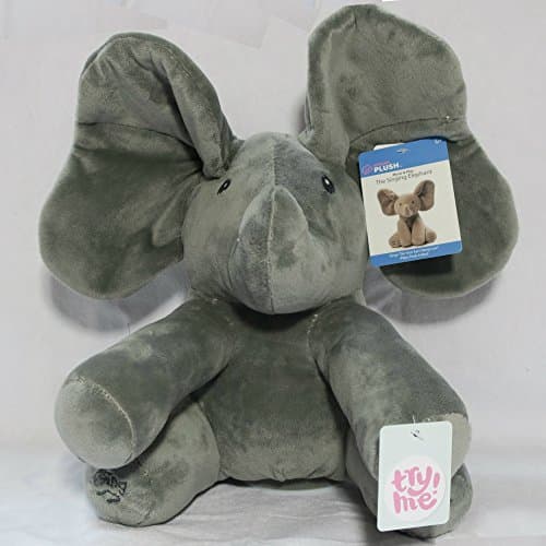 Peek A Boo Elephant Flaps its Ears while Playing Peek a Boo and Sings 'Do Your Ears Hang Low' To Delight Baby. It’s made of super soft material and is a great buddy for kids of all ages. (Gray)