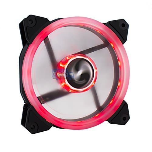 PC Fan 120 mm Red LED suranus Ring su-q12025fc 3 + 4 pin 1200 Rpm 12 cm 120 mm