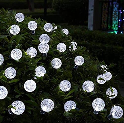 Kitlit 30 LED Crystal Balls Solar String Lights Garden String Indoor Outdoor Globe Fairy String Lights Starry Lights for Garden/Home/Wedding/Patio/Holiday Party White 6M
