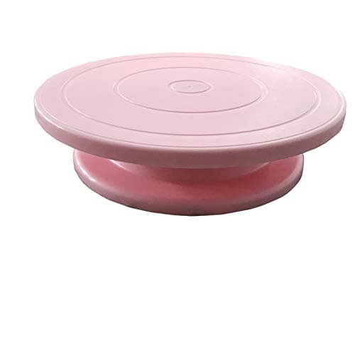 Sweetypplain Turntable Rotating Revolving Decorating Stand Platform for 11 inch Cake Mould Sugar craft Tools Baking Supplier (Pink)