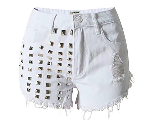 Wxian Women's High Waist Rough Edge Irregular Shorts