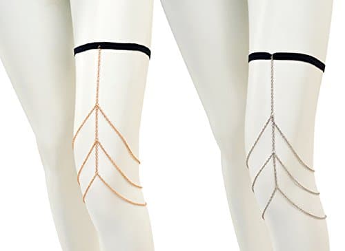 Aaishwarya Celebrities Inspired Dainty Layered Stylish & Trendy Thigh Chains Combo (Set of 2) for Women & Girls