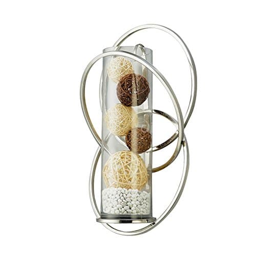 Diyas Home Oreo Modern Style Wall Mounted Candle Holder Chrome/Clear Glass