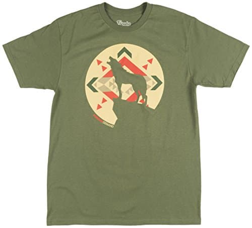Popular Demand Tribal Wolf Mens T-Shirt In Olive