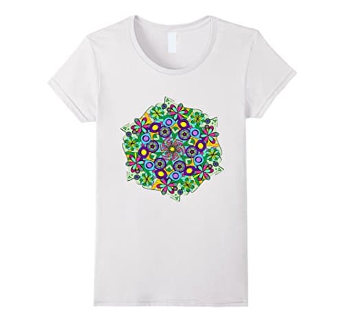 Womens Mandala T Shirt Print - Men &amp; Women Large White