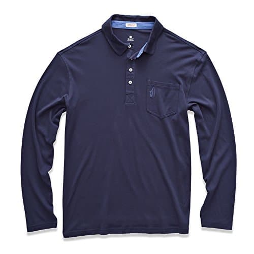 johnnie-O Men's HACIENDA Long Sleeve Polo in ATLANTIC, Size S