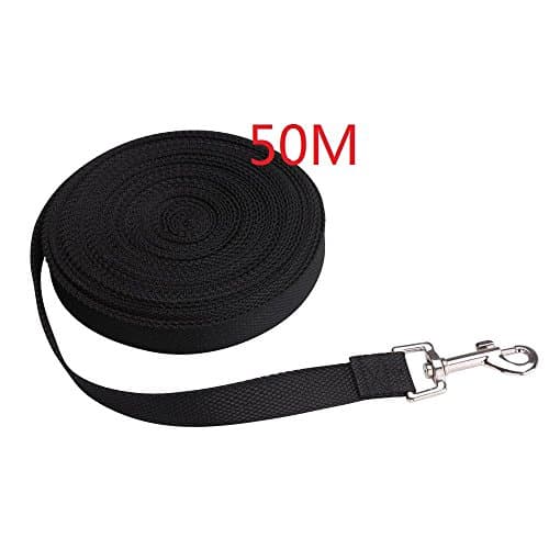 EMeskymall 50m/164ft Dog Puppy Pet Training Obedience Lead Leash Rope Black