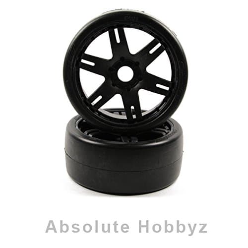 Sweep 1/8 GT Belted Slick EXP 55deg S2 Pre-Glued on ROK Black Spoke (2)
