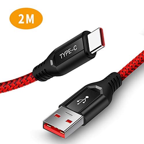 ACOCOBUY Dash Charge Cable for Oneplus 7 Pro USB C Cable OnePlus Fast Charge 2m/6.6ft Durable Nylon Braided Type C Charging Cable Compatible with OnePlus 7T/7T Pro/ 7 /6T/ 6 /5T/ 5 /3T/3 - Red