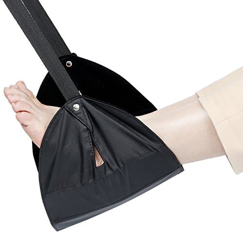 Foot Rest,Portable Travel Footrest Flight Adjustable Height Travel Accessories Footrest Hammock for Car,Office(Black)