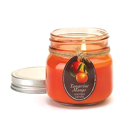 Candle Jar, Scented Candle Glass Jar, Orange Mango Mason Jar Candle With Lids