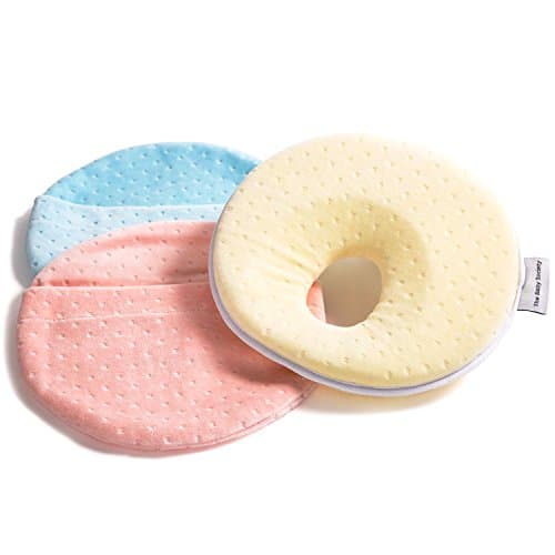 Baby Memory Foam Pillow with 2 Pillow Covers | Chiropractor and Pediatrician Trusted to Prevent Flat Head for Babies 0-6 Months | Breathable and Anti-bacterial Materials | Gender Neutral 3 pc Set