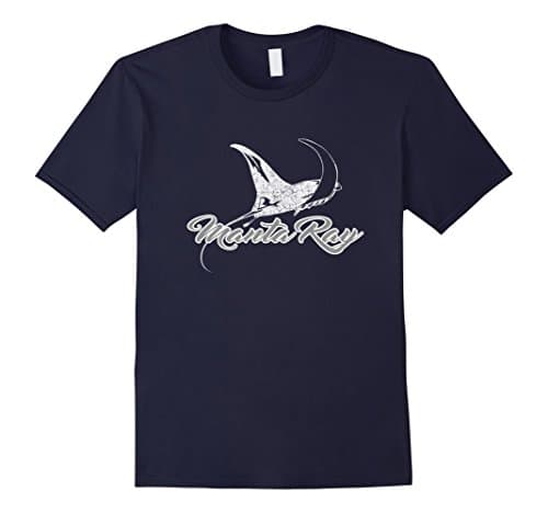 Mens Manta Ray or Sea Ray T-shirt Spotted Eagle Ray Shirt XL Navy