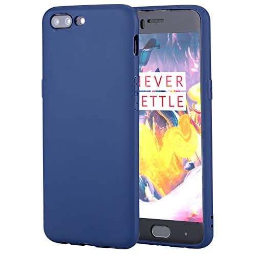OnePlus 5 Case,Full Coverage Screen Protector,AMACASE Perfect Slim Fit Ultra Thin Protection Series Case for Oneplus 5 TPU Case and Screen Protector-Blue