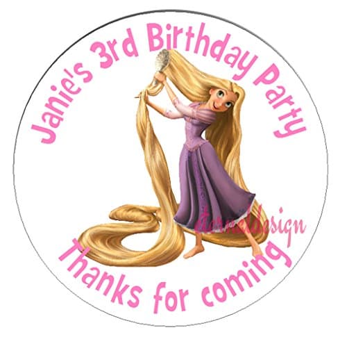 Pack of 48 Disney Princess Personalised Circle Stickers with Glossy Finish KBCS147