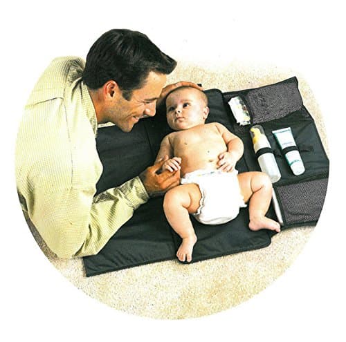 Gmer Diaper Changing PadPortable for Newborn Baby Infant - Lightweight Travel Home Diaper Changer Mat with Pockets - Waterproof &amp; Foldable Changing Pad Kit with Head Cushion