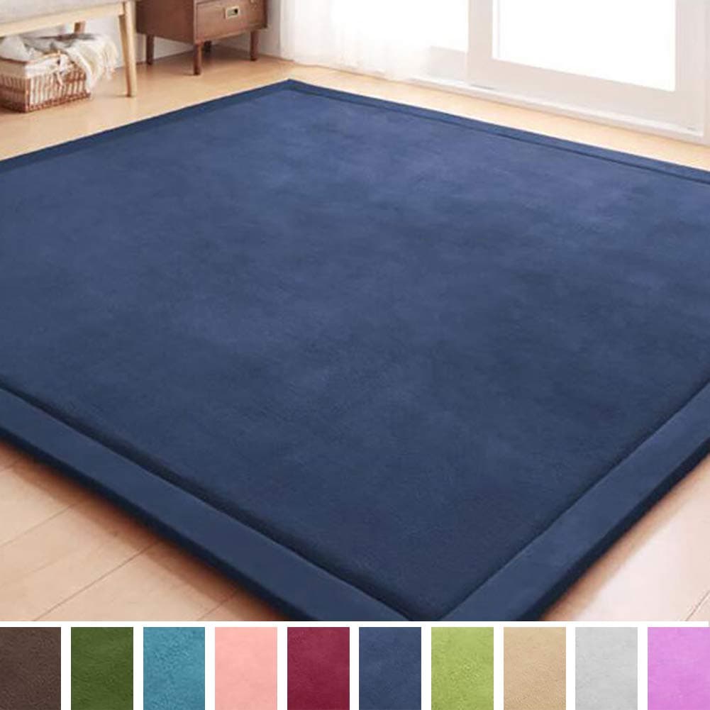 Rugs Living Room 200x290cm Square Rug Pile Height Modern Multipurpose Non Shedding Anti Slip for Baby Pet Room Bedroom Living Room - Navy blue