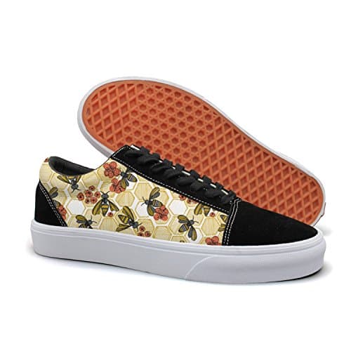 YCFTA Little Bee Women Casual Shoes Sneakers Canvas Athletic Low Top Vegan