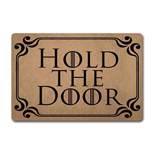 Bennett11 Mats Hold The Door Doormat Rugs Monogram Mat Fabric Anti-Slip Rubber Back Door Hello Doormat 23.6" 15.7"