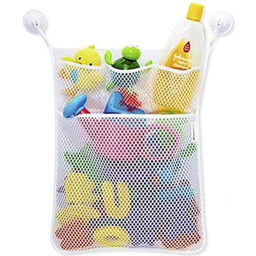 Cinhent Home 1PC Fashion New Baby Childs Toy Mesh Storage Bag Bath Bathtub Organizer,Clean Up Messy Rooms and Bedroom for Kids, 2 Pockets