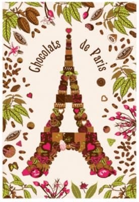 Torchons et Bouchons Dish Towel Tea Towel Chocolats de Paris Eiffel Tower Cotton