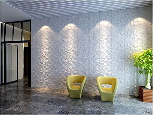 Kingsman 19.6 in. x 19.6 in. x 1 in. Off-White ECO Plant Fiber Material Glue-On Wainscot 3D Wall Panels (10-Pack) (Ice)