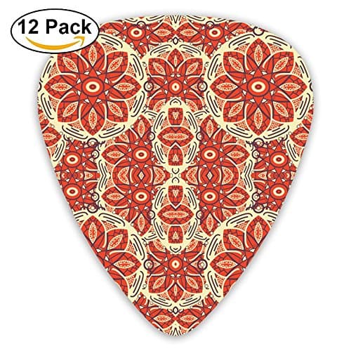 JSYAGSJ Guitar Picks Variety Pack For Electric Guitar Printed Ethiopian Star Fabric (5717) Pattern 12 Pack