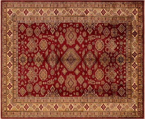 Calpurni LIGHT BROWN 100% Wool Geometric 8x10 Handmade Rug 8' 0" X 9' 7"