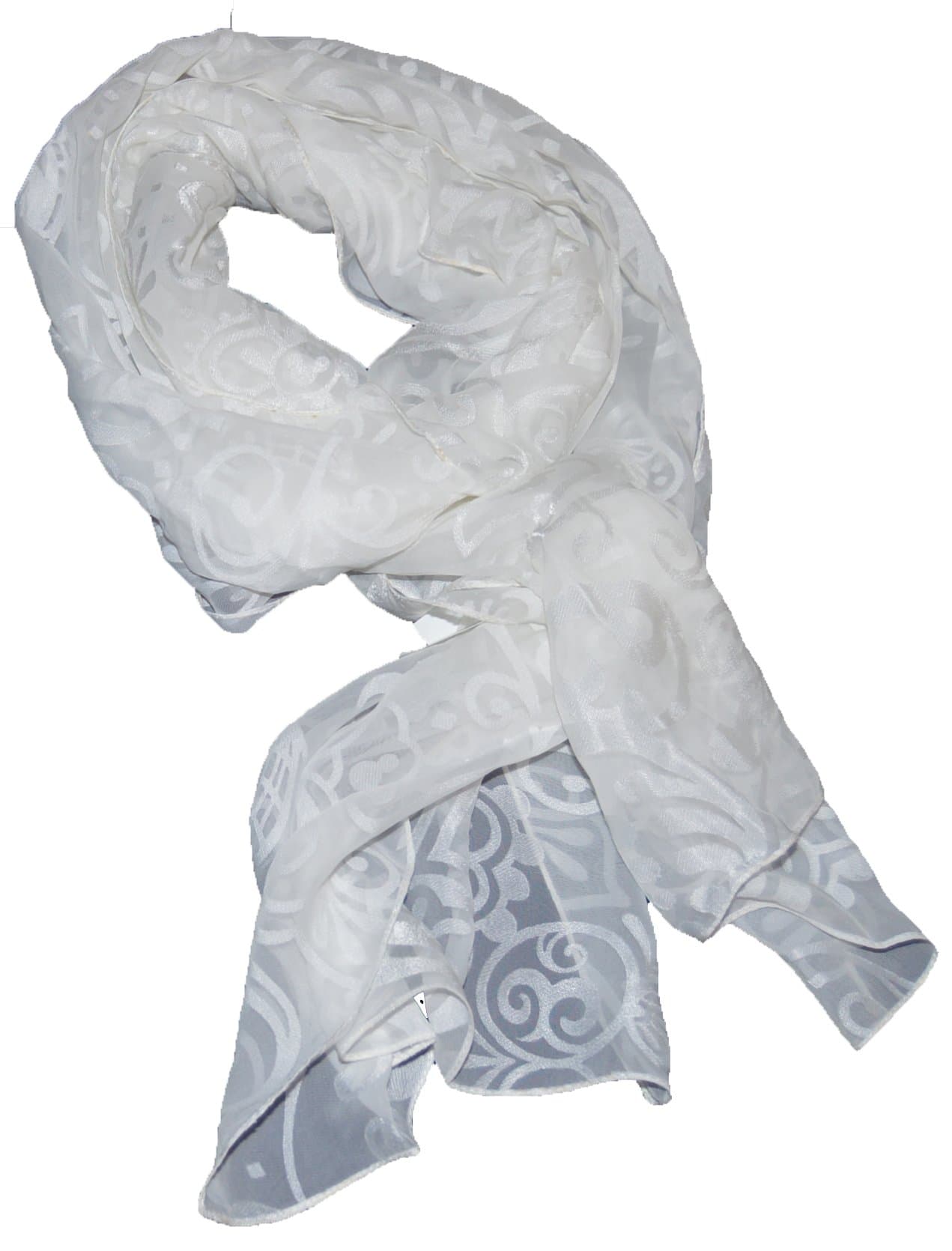 Exclusive Disney Parks White on White Filigree Mickey Mouse Scarf + Free Stickers
