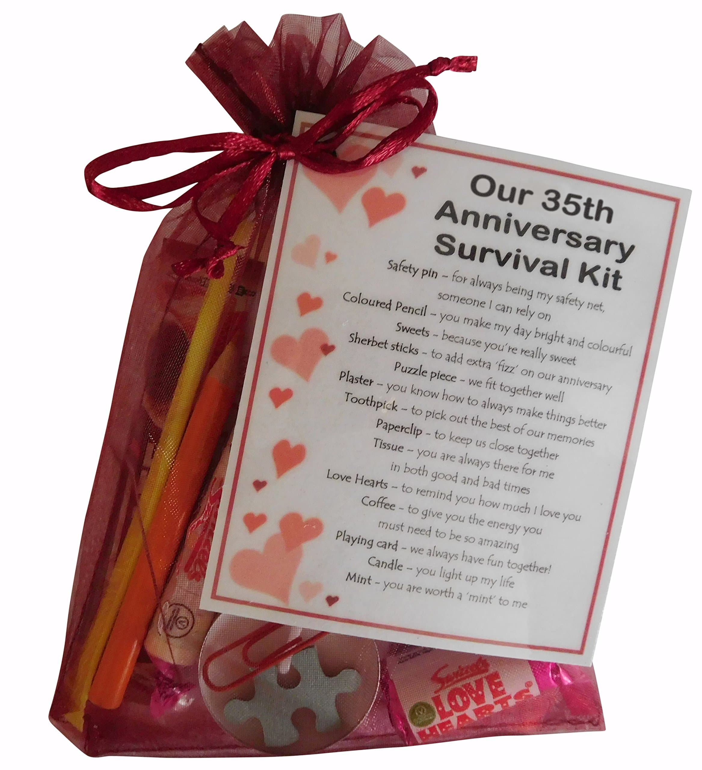SMILE GIFTS UK 35th Anniversary Survival Kit Gift (Great novelty present for thirty fifth anniversary or wedding anniversary for boyfriend, girlfriend, husband, wife)